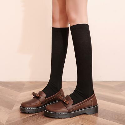 Retro Womens Japanese bowknot Slip on Loafers Round Toe Casual Flats Shoes new Retro Womens Japanese bowknot Slip on Loafers Round Toe Casual Flats Shoes new