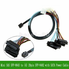 Mini SAS HDD SFF-8643 to 4 SAS SFF-8482 Connector with IDE Power Port Hard Drive