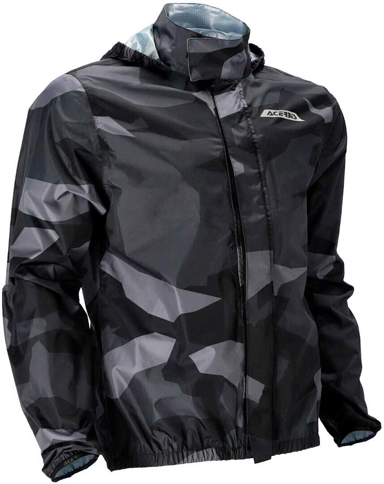 ACERBIS X DRY RAIN JACKET CAMO BLACK ADULT WATERPROOF MOTOCROSS MX ENDURO MTB