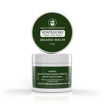 OakCityBeardCo. - Montego Bay - Beard Balm - 2oz -Pineapple - Coconut - Teakwood
