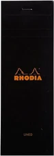 Rhodia Staplebound Lined Paper Notepad in Black - 3 x 8.25 - NEW - R86009