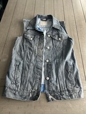 Ladies Levi's Blue Denim Sleeveless Vest Size Small Jacket