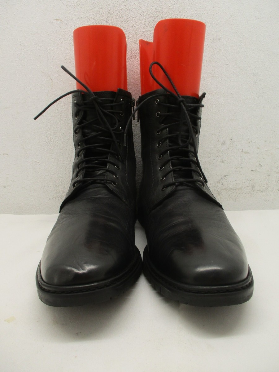 Steve Madden CROWLEY Black Leather Lace Up Zip Chukka Ankle  display picture 3
