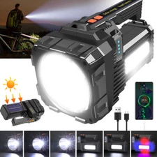 10000000LM Spotlight Rechargeable Flashlight Super Bright Outdoor Handheld Torch