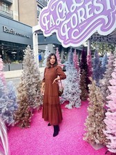 SALE  ZARA NWT WOMAN EMBROIDERED MIDI DRESS Dark brown 0881/306 ALL SIZES