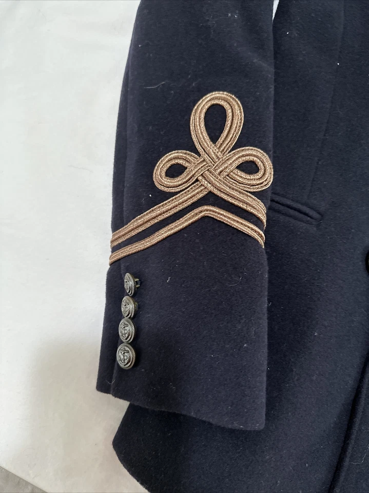 POLO RALPH LAUREN Military Officer Navy  JACKET Wool Cashmere Velvet Italy 14 - Image 3 of 4