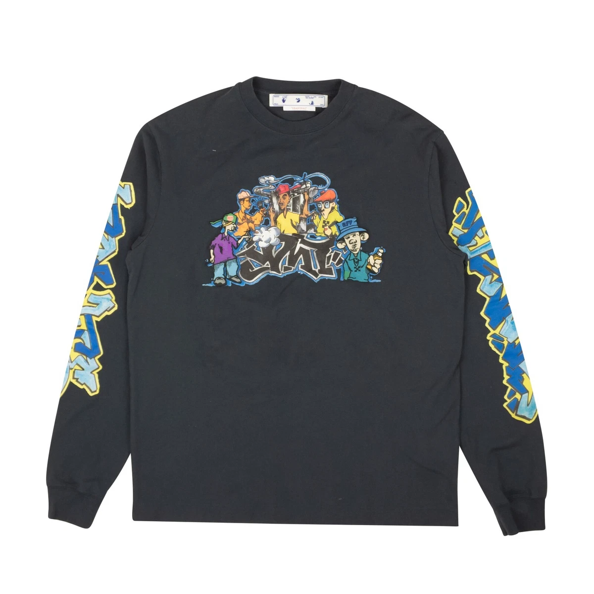 NWT OFF WHITE C O VIRGIL ABLOH Blue Graffiti Pupp Skate T shirt Size L 1480
