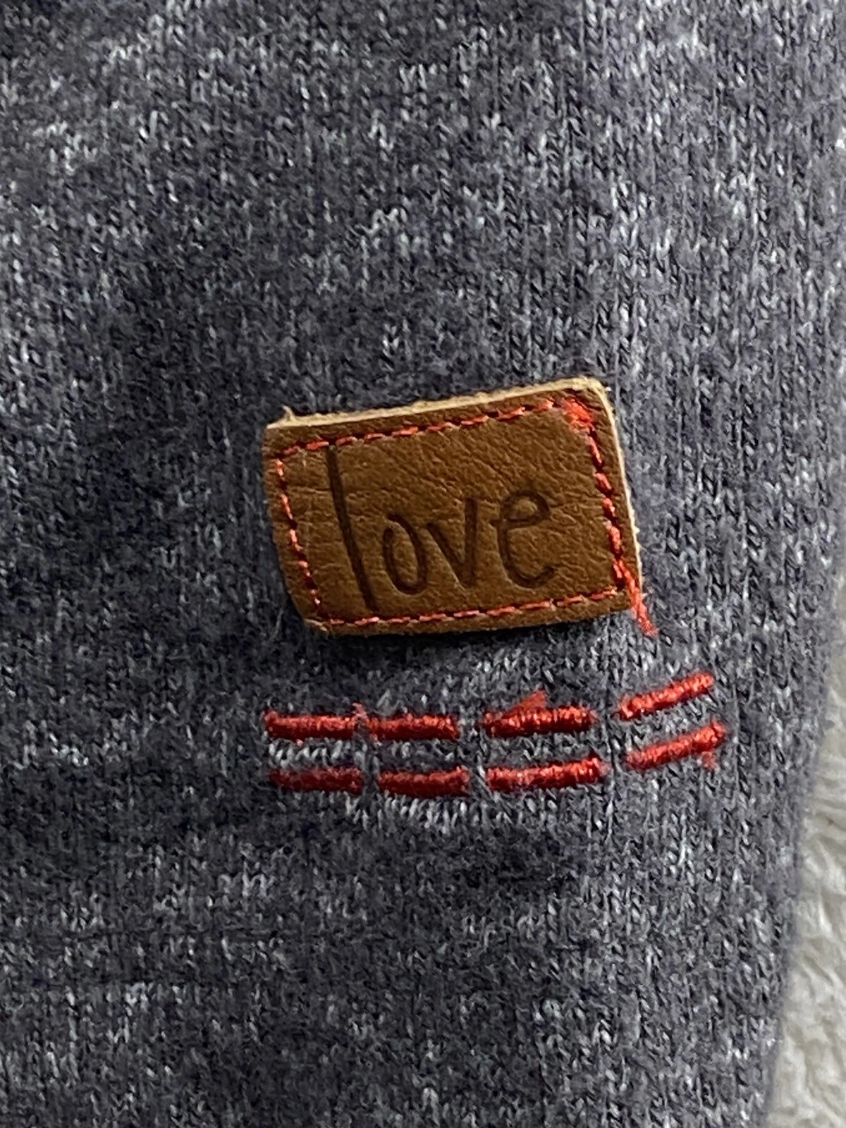 VETEMENTS Felpa con cappuccio Peace Love World donna taglia large grigio erica bianco blocco misto rayon