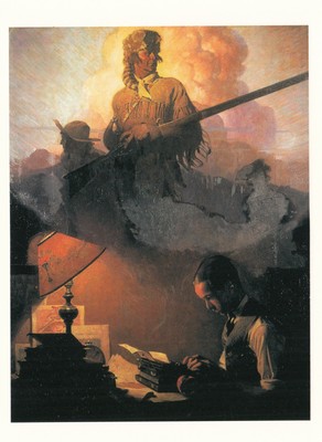 Daniel Boone erwacht zum Leben Norman Rockwell MODERNE Reproduktion Postkarte (140055)