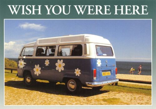 Postcard, Cornwall, Surfing, VW Camper Surf Bus Flower Power, Wish You were Here - Picture 1 of 2