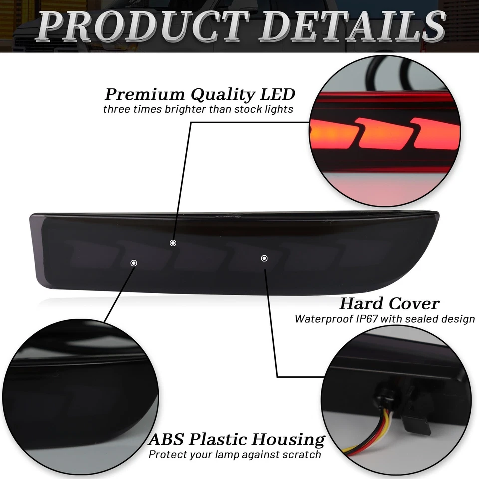 Luces de freno reflector parachoques trasero LED señal DRL para Toyota RAV4 2006-2012 Foto 4 de 4