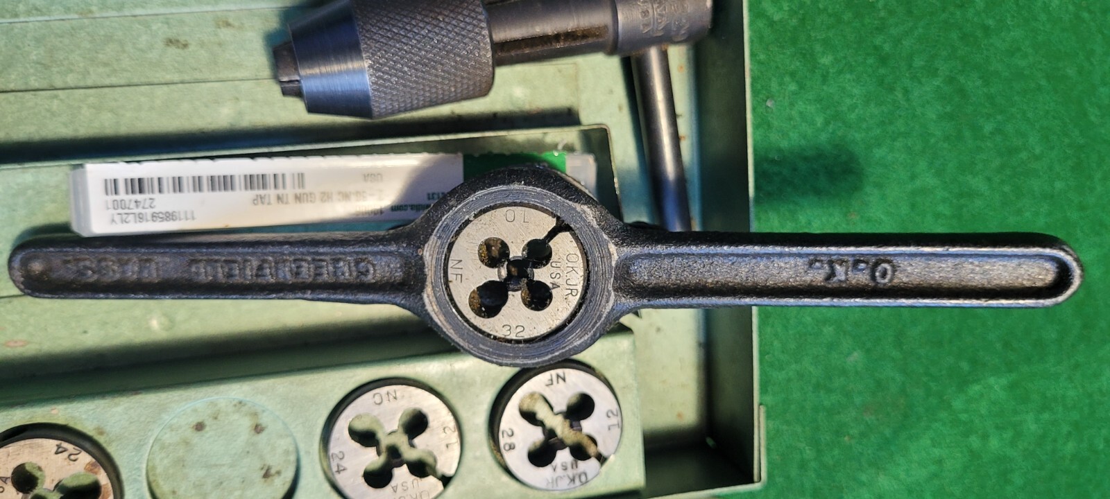 Vintage Greenfield Tap & Die Set in Original Steel Box 4 Thru 12