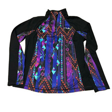 Fila Sweatshirt Womens Medium Multicolor Aztec Running Run 1/4 Zip Pullover