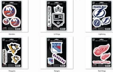 NHL Decals Set of 3 Sheet is 5 1/2" x 8" by Team ProMark -Select- Team Below