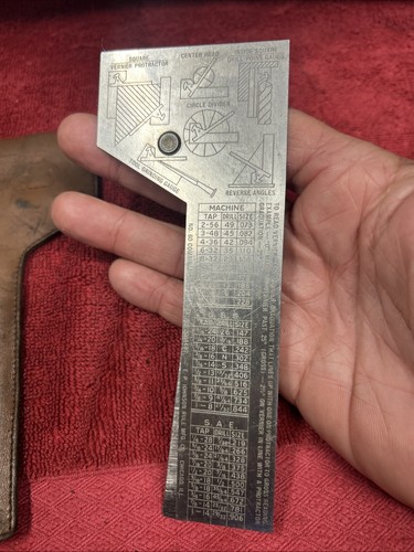 EP Johnson Rule Mfg Co Vernier Protractor Case No 60 Combination Machinist Tool - Picture 4 of 9