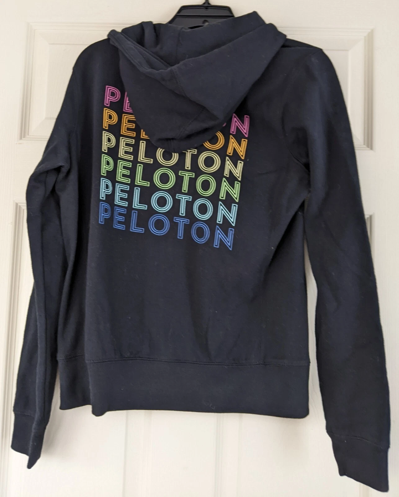 VETEMENTS Giacca con cappuccio e zip Peloton piccola nera rosa coulisse Rainbow Pride S