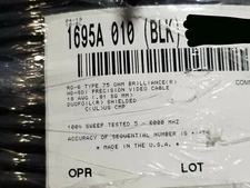 Belden 1695A Video Brilliance HD-SDI RG6 Coaxial Cable 6GHz Plenum Black /10ft