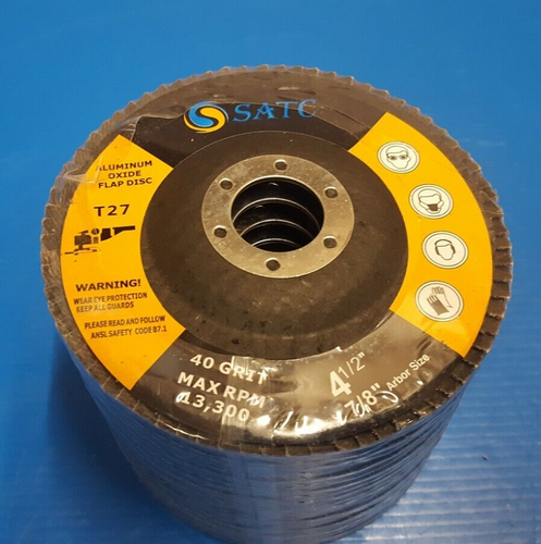 SATC Aluminiumoxid Abresive Fächerscheibe T27 40 Körnung 4-1/2" x 7/8" 13300 Max RPM - Bild 2 von 7