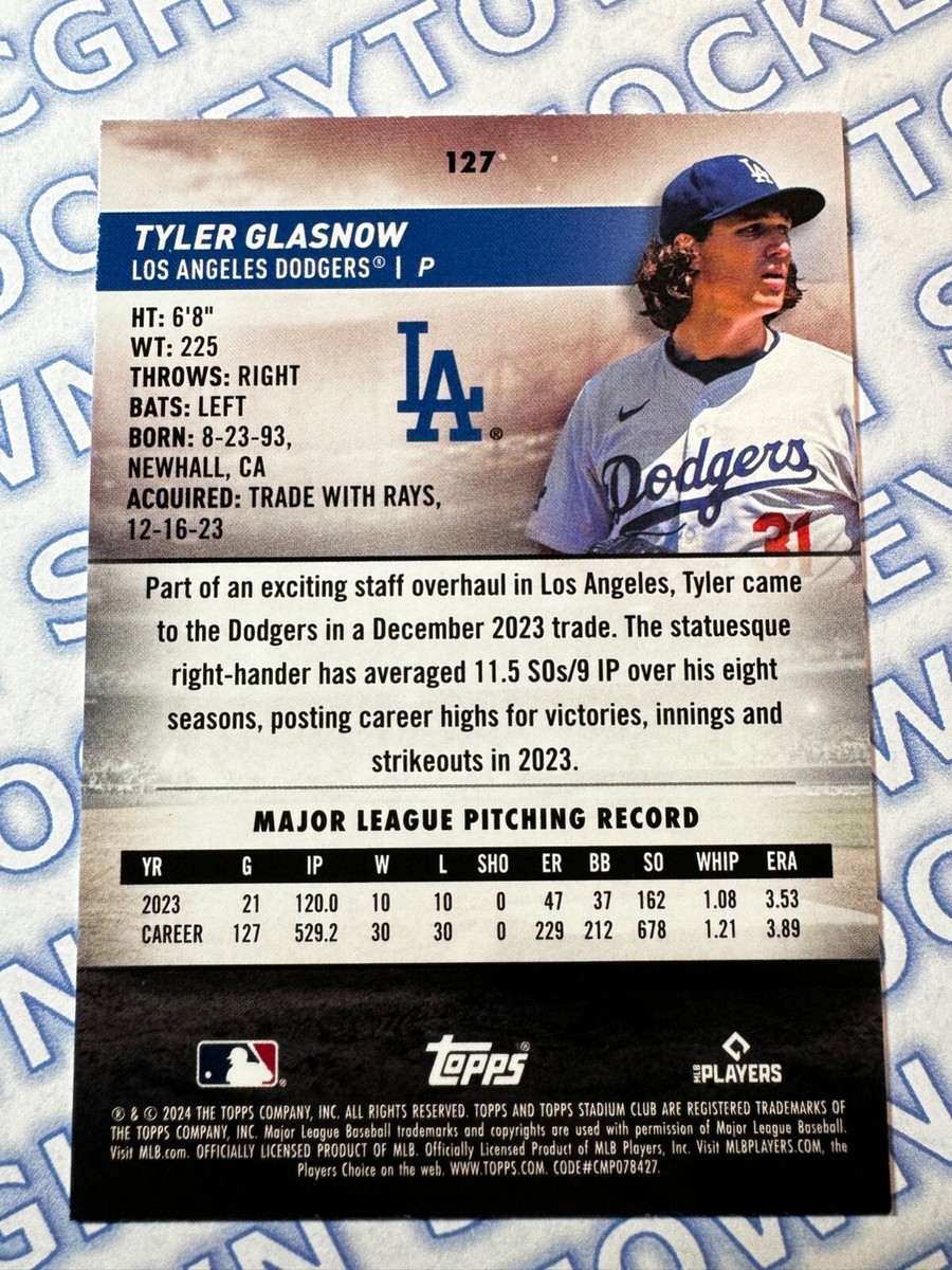 2025 Topps Stadium Club- #127 - TYLER GLASNOW LOS ANGELES