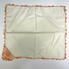 Vintage Handkerchief White Cotton Lawn Ombre Pink Lace Edge  Corner 11"x12"