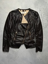 Elisabetta Franchi Pelliccia Giacca Zip Stile Moto Biker Cerniera