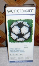 WONDER ART LATCH HOOK KIT "Soccer Ball" 8 Inches By 8 inches NEW IN BOX