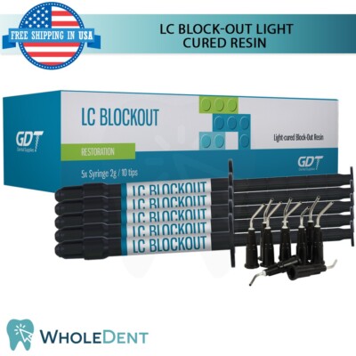 GDT Supplies LC Block Out Light Cured Resin Dental Lab Syringes Impression