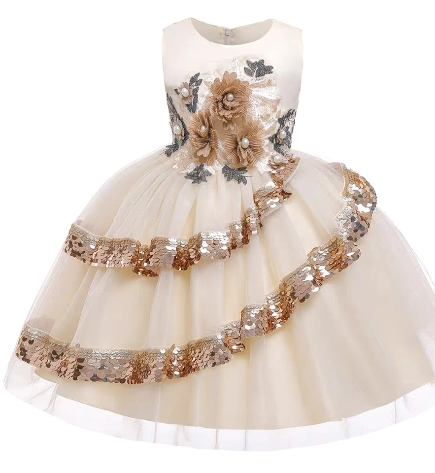 2 Yds Gold & Black Sequined Mesh Border Trim/Sewing/Craft/Dance-wear/3.25" Wide - Image 4 of 4