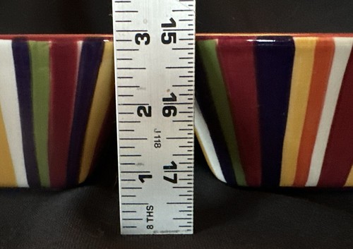 Pampered Chef Simple Additions 7.5" Square Striped Serving Bowls Set of 2 - Picture 7 of 8