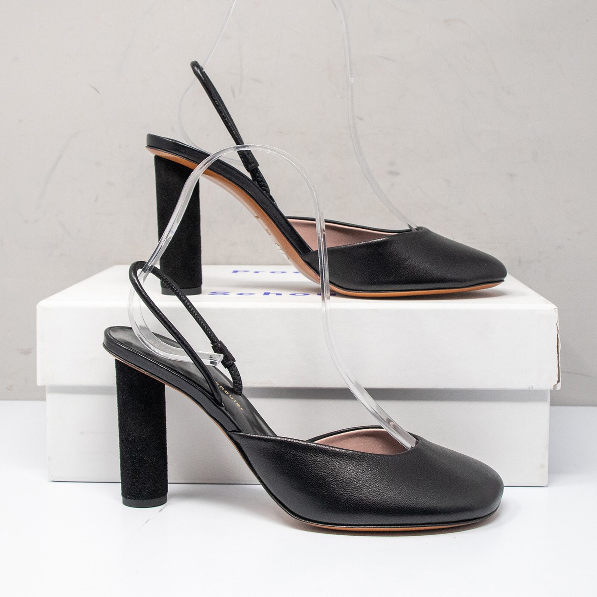 【関税込み】Proenza Schouler ブラック Glove オックスフォード Proenza Schouler Glove Black Leather Slingback, Size 36.5