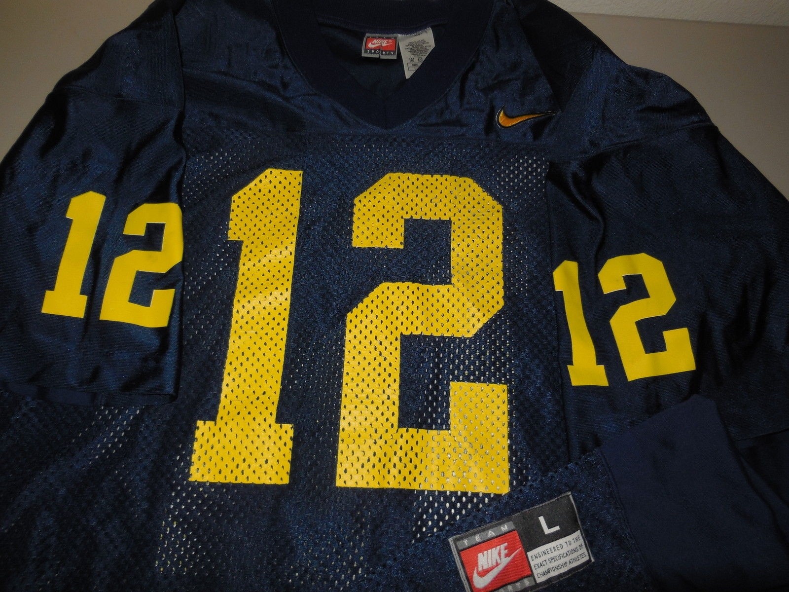 Nike Michigan Wolverines Football Jersey Team Blue Shirt Training