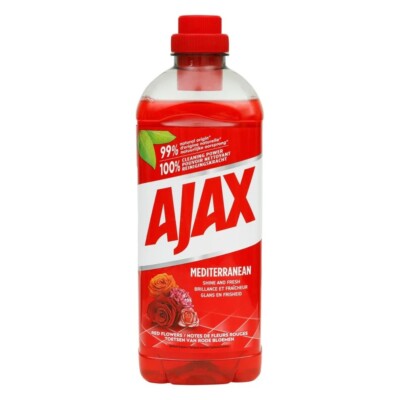3,50 /L- 12x Ajax Allzweckreiniger-Mediterrane Blumen- Glanz und Frische-1 Liter