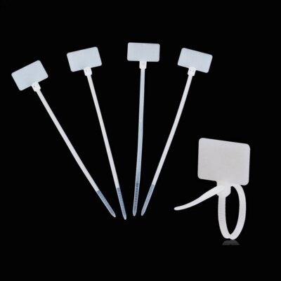 100 Pcs Write on Tags Wire Zip Ties Cable Mark Tags Nylon Power Marking Label...