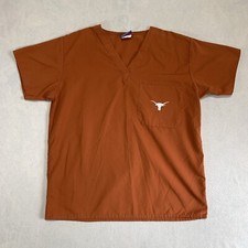 University Texas Longhorns Medical Scrub Top Mens Small V Neck Embroidered Logo