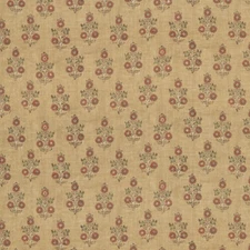GP & J BAKER CURTAIN FABRIC DESIGN Poppy Sprig  3.9 METRES OCHRE LINEN BLEND
