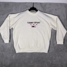 Vintage Tommy Hilfiger Sweatshirt Mens Large Tommy Flag Pullover Made In USA