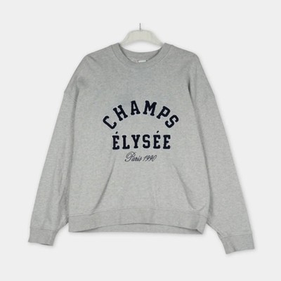 Savida Sweatshirt Damen Gr M Grau boxy oversized Crewneck mit hochwertigem Flock