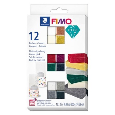 Fimo effect - 12er Set Brote Modelliermasse - 25 Gramm - verschiedene Farben