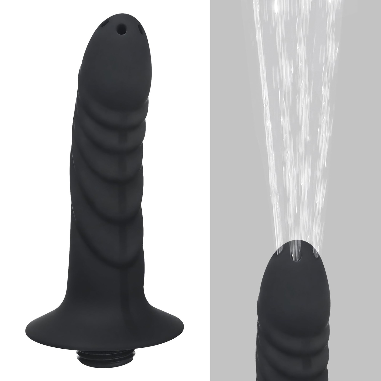 4 Holes Silicone Shower Cleaner Enema Douche System,Handheld Water Shower Noz