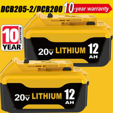 2Pack 12.0AH For DeWalt 20V 20 Volt Max XR Lithium Ion Battery DCB206-2 DCB205-2