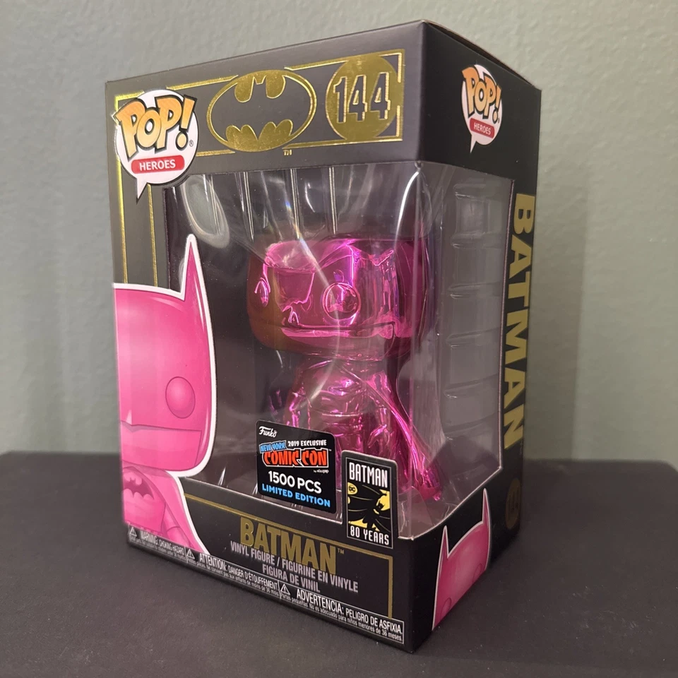 Funko Pop! Batman 144 Pink Chrome 2019 NYCC Convention Exclusive LE 1500 piezas Foto 2 de 4