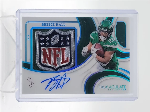 BREECE HALL 2024 IMMACULATE PREMIUM NFL SHIELD PATCH AUTO 1/1 Q4407