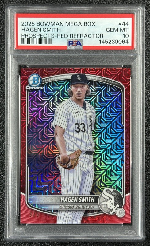 HAGEN SMITH PSA 10 2025 BOWMAN CHROME BCP-44 PROSPECT M/B MOJO RED REFRACTOR 3/5