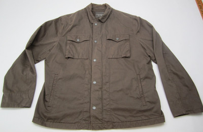 BANANA REPUBLIC Garment Dye Brown Zip Metal Button Jacket Men L