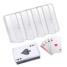 4 Pcs Blank Playing Card Case Small Plastic Clear Deck Box Playing Game Stora...