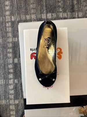 Title  Incity Girls Black Ballet Flats Dress Shoes Bow Patent Accent 30 Eu