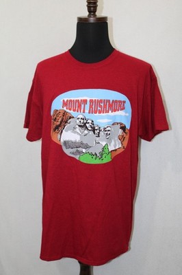 NWOT Behind Mt Rushmore Sz XL Red Naughty Humor Double Sided Graphic T-Shirt