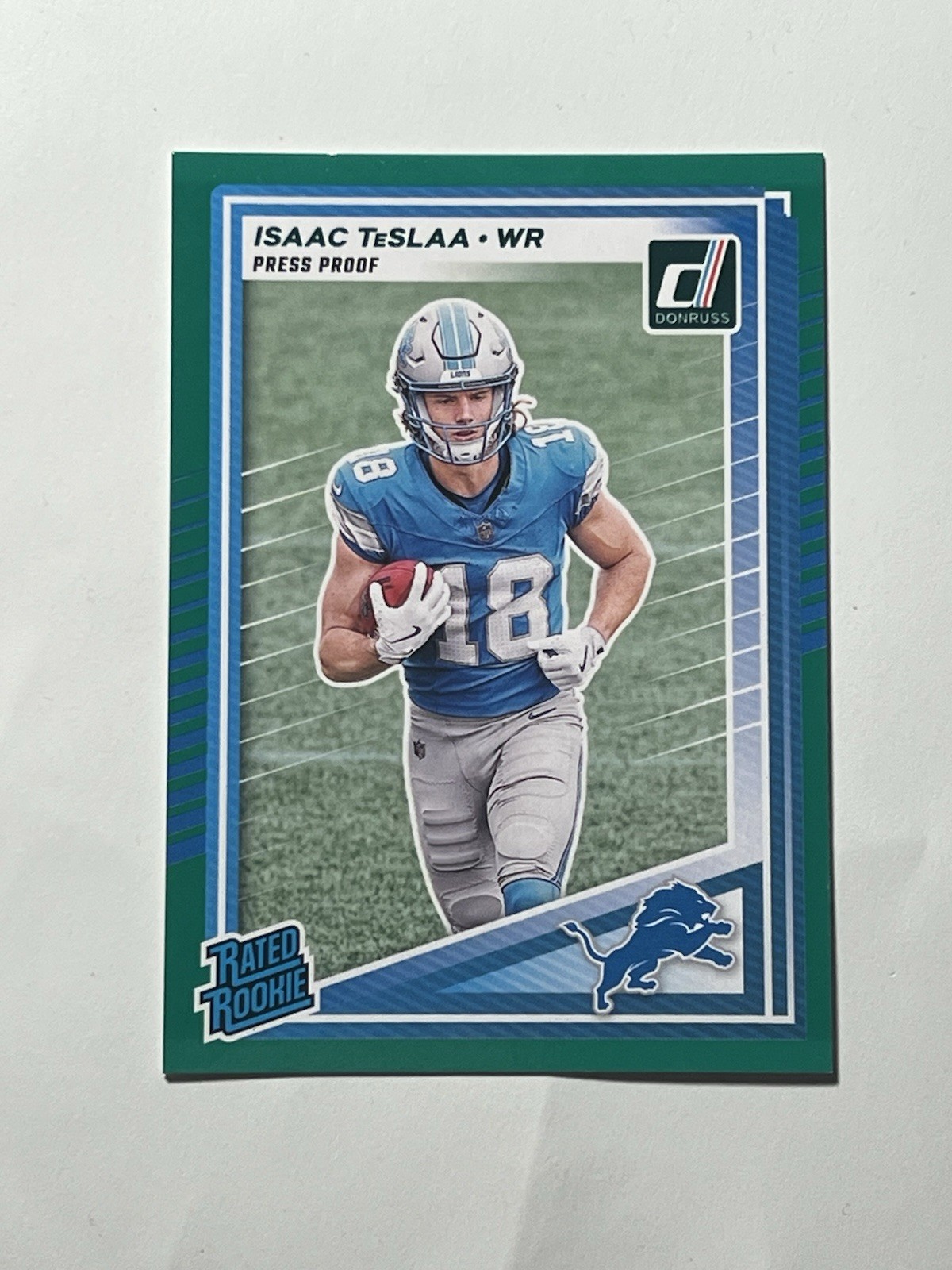 2025 Panini Donruss Isaac TeSlaa Rated Rookie Green Press Proof #338
