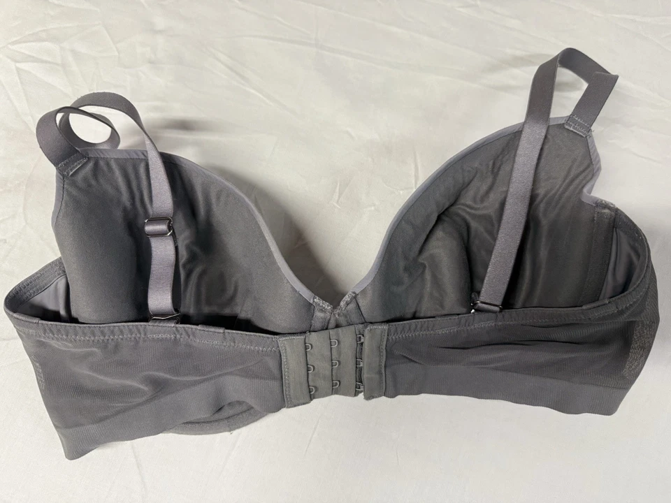 36D Vera Wang Womens Gray Mesh Lined Underwire Back Closure Demi Bra - Image 2 of 4