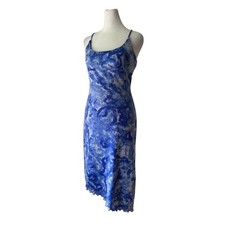 Vintage ‘90s Guess Blue & White Metallic Sparkle Sleeveless Bodycon Dress